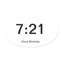 Clock Birthday Sticker 7:21