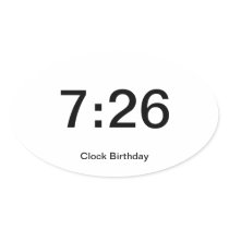 Clock Birthday Sticker 7:26