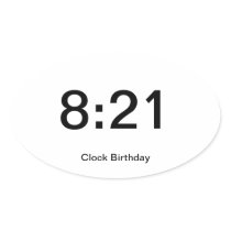 Clock Birthday Sticker 8:21