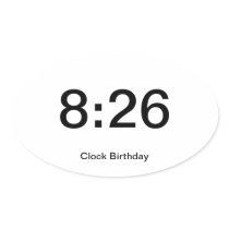 Clock Birthday Sticker 8:26