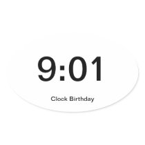 Clock Birthday Sticker 9:01