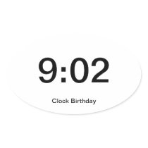 Clock Birthday Sticker 9:02