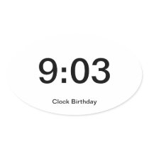 Clock Birthday Sticker 9:03