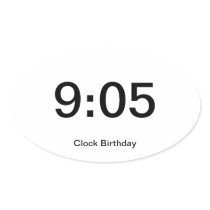 Clock Birthday Sticker 9:05