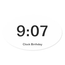 Clock Birthday Sticker 9:07