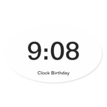 Clock Birthday Sticker 9:08