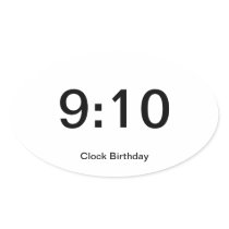 Clock Birthday Sticker 9:10