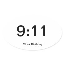 Clock Birthday Sticker 9:11