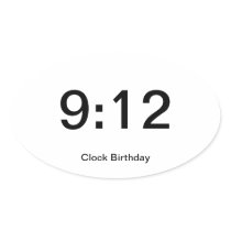 Clock Birthday Sticker 9:12