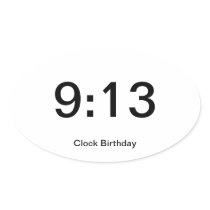 Clock Birthday Sticker 9:13