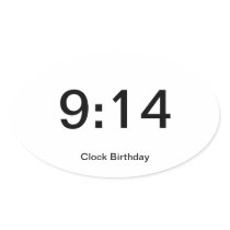 Clock Birthday Sticker 9:14