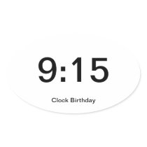 Clock Birthday Sticker 9:15