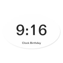 Clock Birthday Sticker 9:16