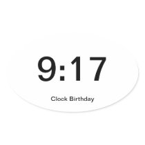Clock Birthday Sticker 9:17