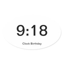 Clock Birthday Sticker 9:18