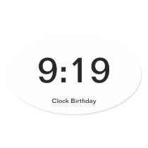 Clock Birthday Sticker 9:19