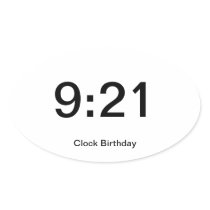Clock Birthday Sticker 9:21