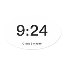 Clock Birthday Sticker 9:24