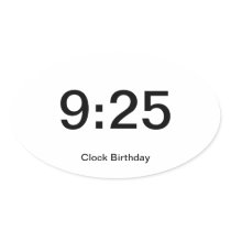 Clock Birthday Sticker 9:25