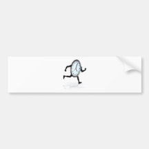 Clock character running bumper sticker