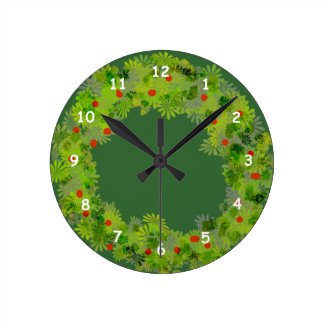 Clock - Christmas Wreath
