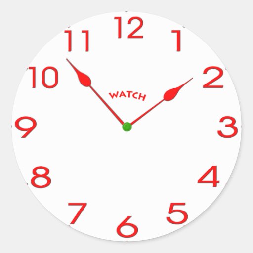 clock face_01 round stickers Zazzle