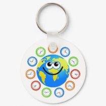Clock Globe keychains by prawny Clock Globe keychains