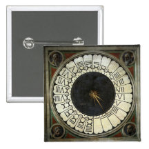 Clock in the Duomo by Uccello, Renaissance Art Pinback Buttons