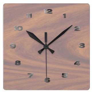 Clock - Lightened Woodgrain with metal numbers