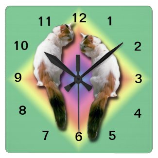 Clock - Mirrored cat