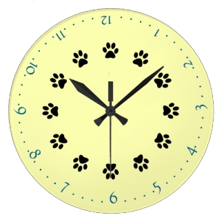 Clock - Paw Prints and Numerals