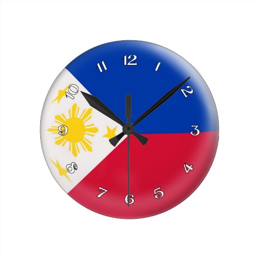 Clock Philippines Philippino flag Bubble Design Zazzle