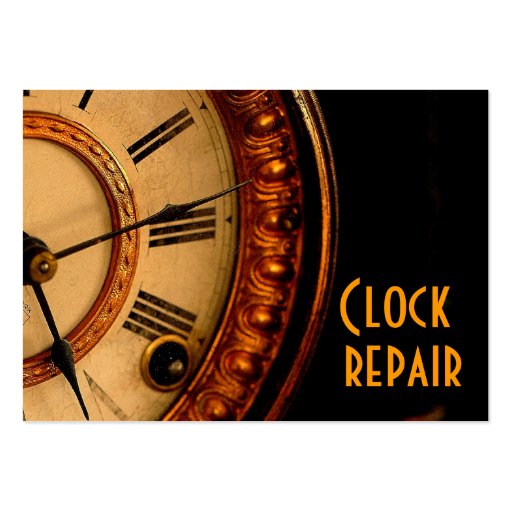 Clock repair business card (front side)