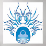 Clock Skull Posters