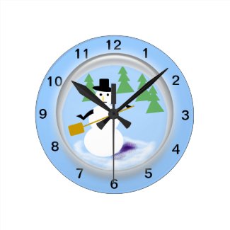 Clock - Snowman in Globe