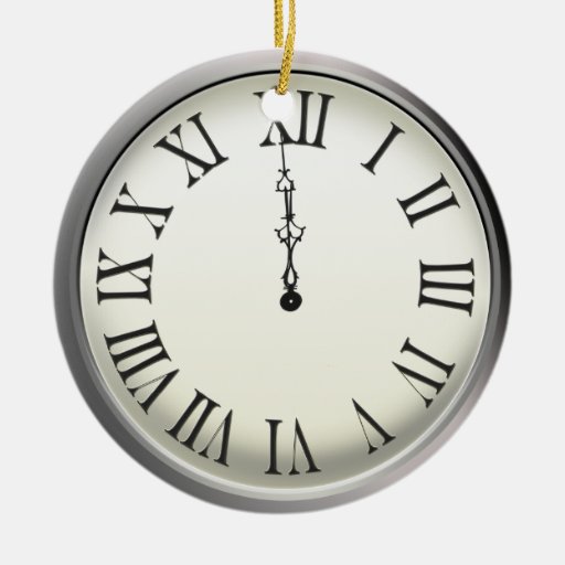 Clock Strikes Midnight New Year&#039;s Eve Christmas Tree Ornament | Zazzle