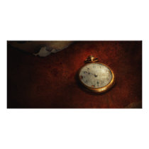 Clock - Time waits for nothing Photo Card