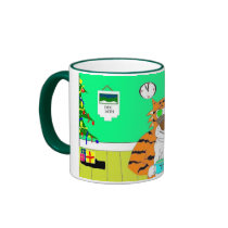 Clock Watcher, Waiting for Santa mugs by PS_DESIGNS Clock Watcher, Waiting for Santa mugs