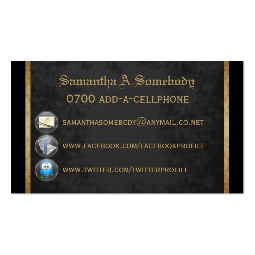 Clock Watching Profile Cards Business Card Template (back side)