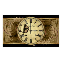 Clock Watching Profile Cards Business Card Template