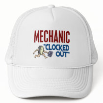 Clocked Out Mechanic hats by professiongifts Clocked Out Mechanic hats
