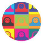 Clocks Pop Art Round Stickers