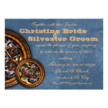 Clockwork and Leather, 4.5x6.25 wedding invitations