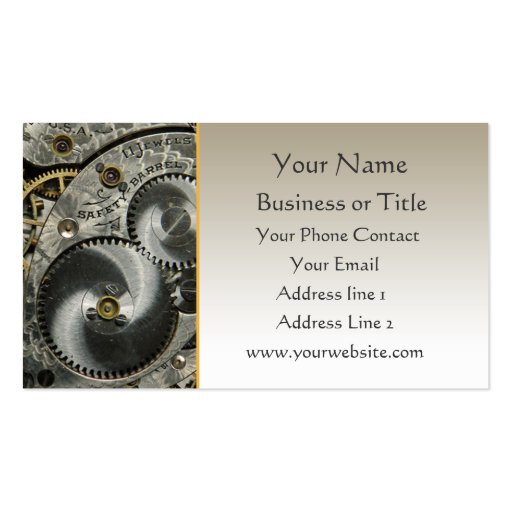 Clockwork Business Card Template (front side)