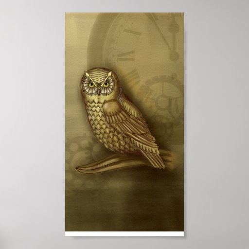 Clockwork Owl Print Zazzle