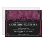 Clockwork Silhouette, 5.5"x7.5" engagement Custom Invitation