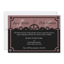 Clockwork Silhouette, wedding invitation