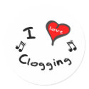 Clogging Gift- I Heart Clogging stickers