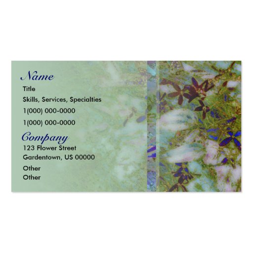 Cloisonne Green Garden Business Card (front side)