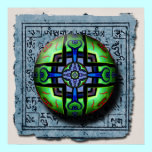 Cloisonne Sphere in Green and Blue Abstract posters